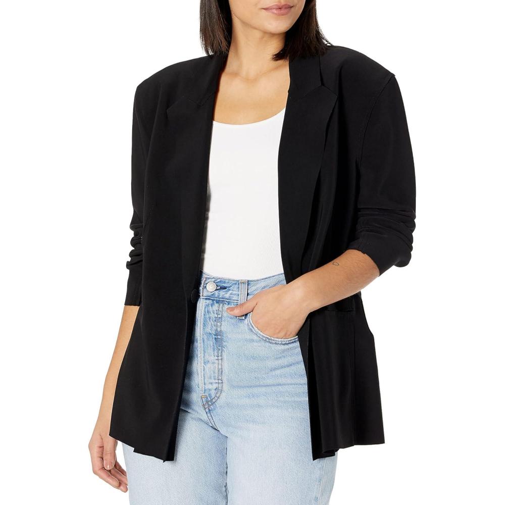 imageNorma Kamali womens Single Breasted Straight Fit JacketBlack