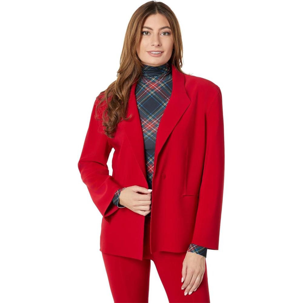 imageNorma Kamali womens Single Breasted Straight Fit JacketRed