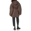 Norma Kamali womens Hooded Sleeping Bag Car Coat W/Drawstrings(Chocolate)