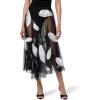 Norma Kamali Womens Flared Skirt to Midcalf (25)(Black/White)