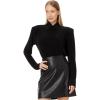 Norma Kamali Women’s Nk Shirt W/Shoulder Pads(Black)