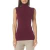 Norma Kamali Womens Slim Fit Sleeveless Turtle Top(Plum)