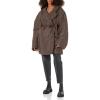 Norma Kamali womens Hooded Sleeping Bag Car Coat W/Drawstrings(Chocolate)