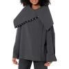 Norma Kamali womens Oversized Side Snap Jacket(Dark Heather Grey)