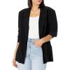Norma Kamali womens Single Breasted Straight Fit Jacket(Black)