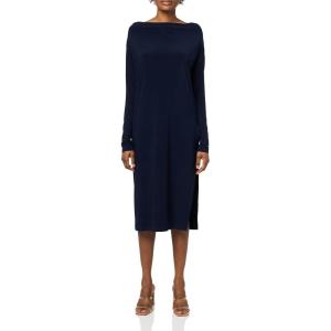 Norma Kamali Women’s All in One Side Slit Long Skirt(True Navy)