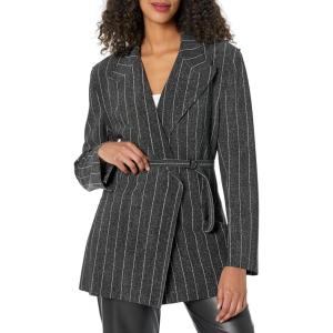 Norma Kamali Women’s Classic Single Breasted Jacket(Woven Pinstripe)