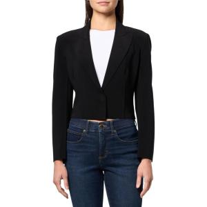 Norma Kamali Womens Cropped Single Breasted Jacket(Black)