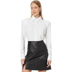 Norma Kamali Women’s Nk Shirt W/Shoulder Pads(Snow White)