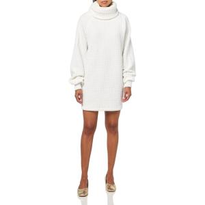 Norma Kamali Women’s Oversized Raglan Sleeve Turtleneck Mini Dress(Snow White)