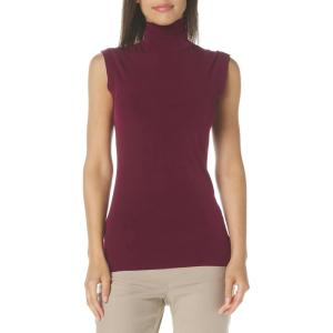 Norma Kamali Womens Slim Fit Sleeveless Turtle Top(Plum)