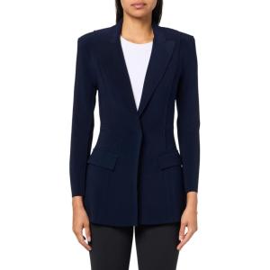 Norma Kamali boys Single Breasted Boy Fit Riding Jacket(True Navy)