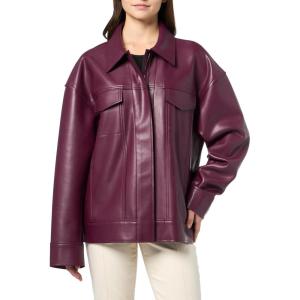 Norma Kamali womens Oversized Jean Jacket(Plum)