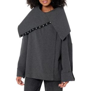 Norma Kamali womens Oversized Side Snap Jacket(Dark Heather Grey)