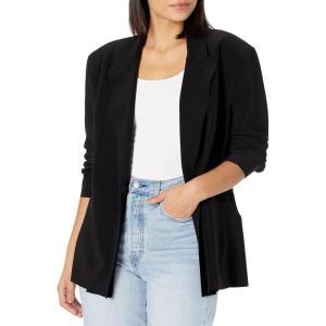 Norma Kamali womens Single Breasted Straight Fit Jacket(Black)