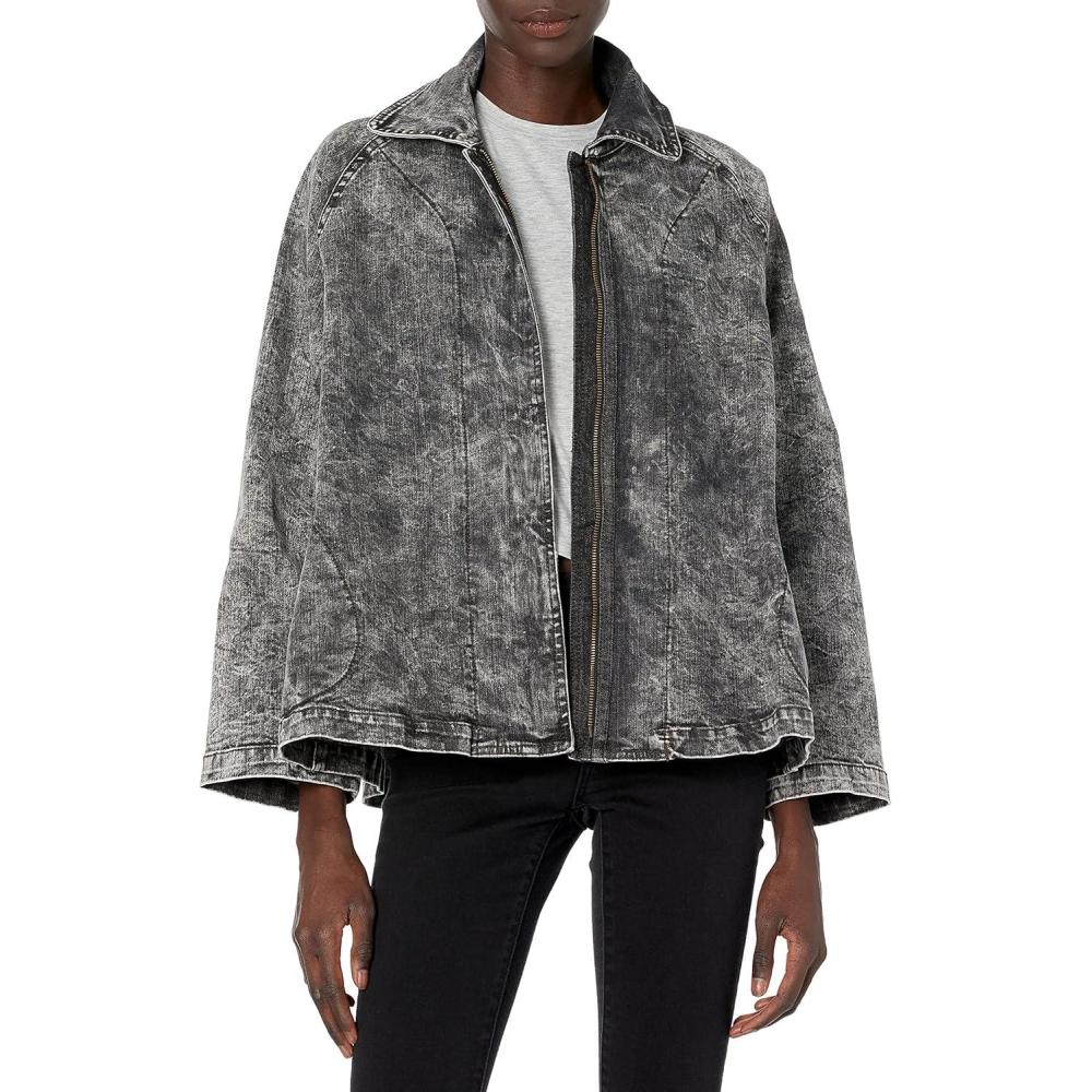 imageNorma Kamali womens Coat MENS TRENCH JACKET W ZIPPER Black Acid Wash 10 US