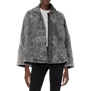 Norma Kamali womens Coat MENS TRENCH JACKET W ZIPPER, Black Acid Wash, 10 US