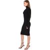 Norma Kamali Women’s Long Sleeve Turtleneck Dress to Knee(Black 1)