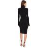 Norma Kamali Women’s Long Sleeve Turtleneck Dress to Knee(Black 1)