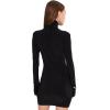 Norma Kamali Womens Long Sleeve Turtleneck Mini Dress(Black)
