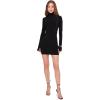 Norma Kamali Womens Long Sleeve Turtleneck Mini Dress(Black)