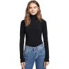 Norma Kamali Women’s Slim Fit Long Sleeve Turtle Top(Black)