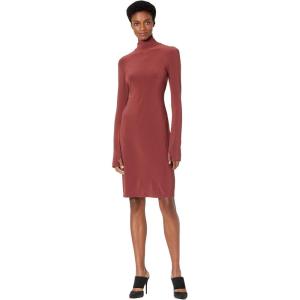 Norma Kamali Women’s Long Sleeve Turtleneck Dress to Knee(Copper)