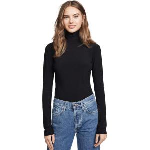 Norma Kamali Women’s Slim Fit Long Sleeve Turtle Top(Black)
