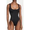 NORMA KAMALI Women’s Standard Low Back X Mio One Piece Swimsuit(Black)