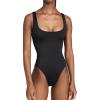 NORMA KAMALI Women’s Standard Low Back X Mio One Piece Swimsuit(Black)