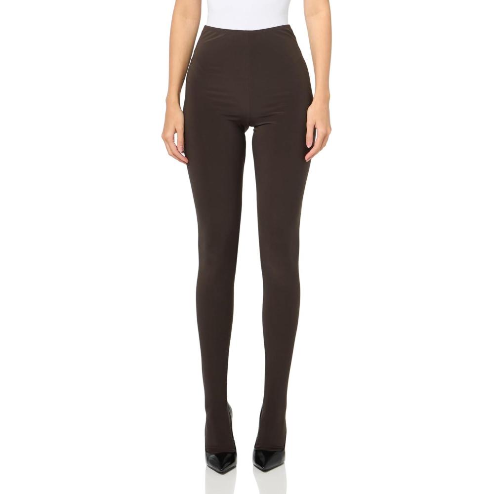 image:imageNORMA KAMALI Womens Legging WFootie WO Waistband Espresso