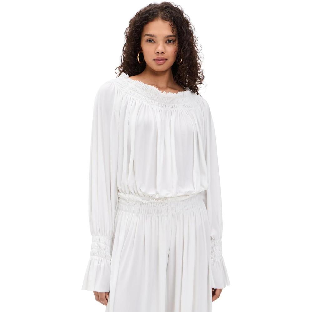 image:imageNorma Kamali Womens Peasant BodysuitSnow White