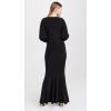 Norma Kamali Womens Dolman V Neck Fishtail Gown(Black)