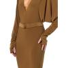 Norma Kamali Womens Dolman V Neck Fishtail Gown(Bronze)