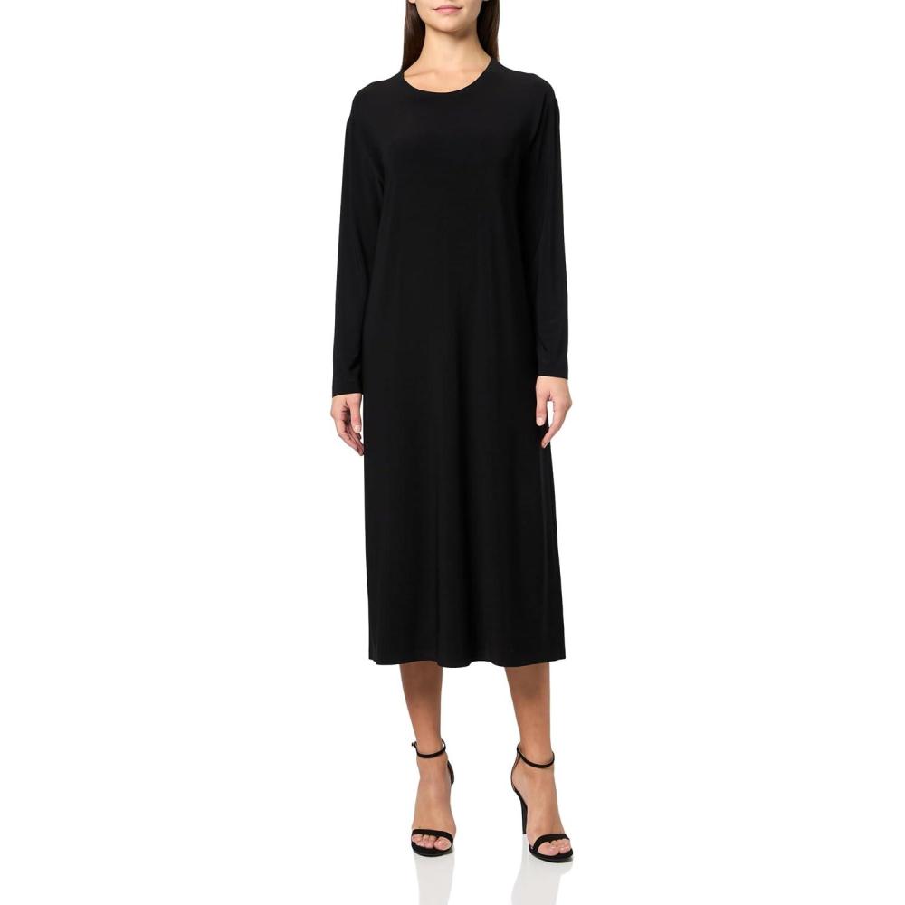 image:imageNorma Kamali Womens Oversized Long Sleeve Dress to MidcalfBlack