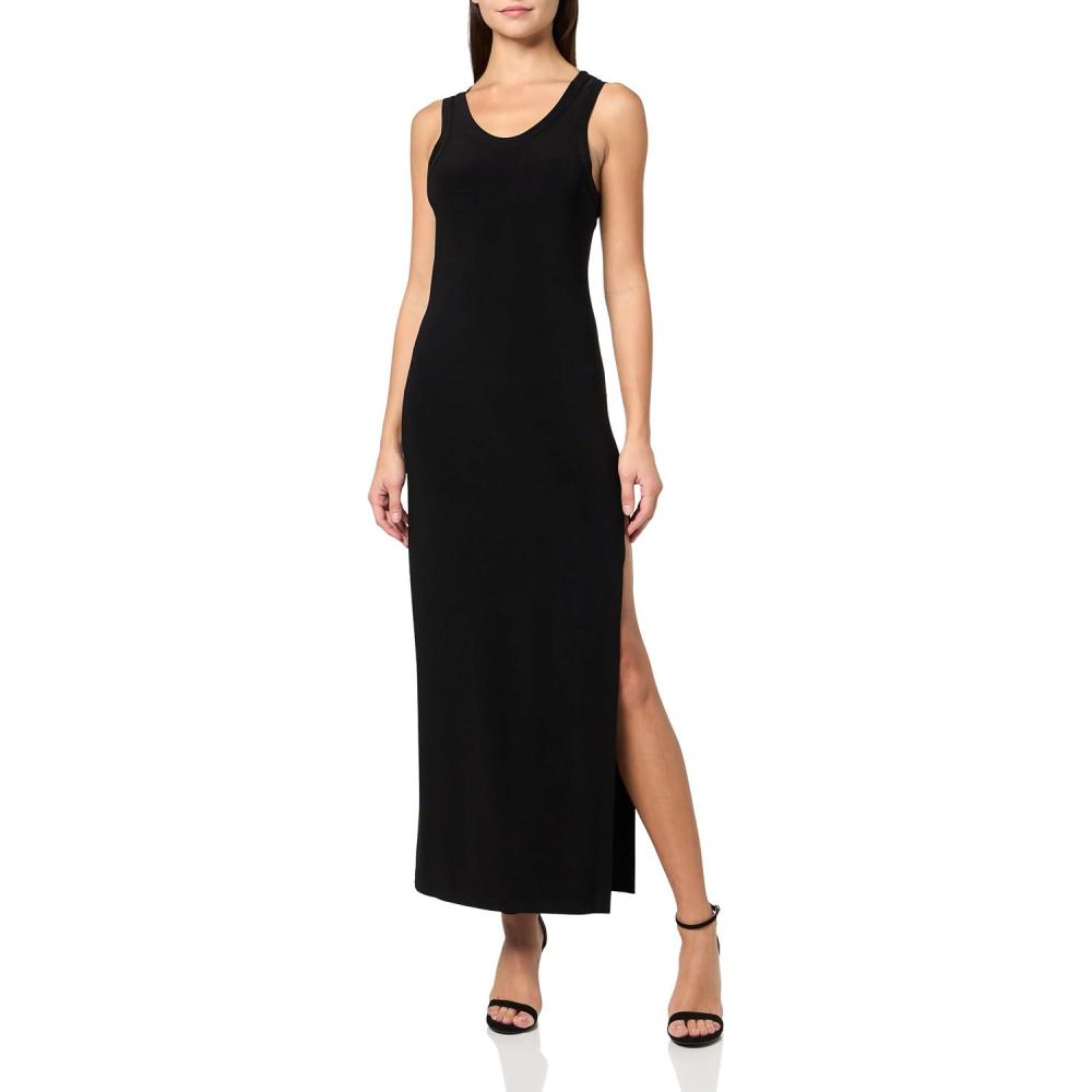 image:imageNorma Kamali Womens Racer Long Dress WSide SlitBlack