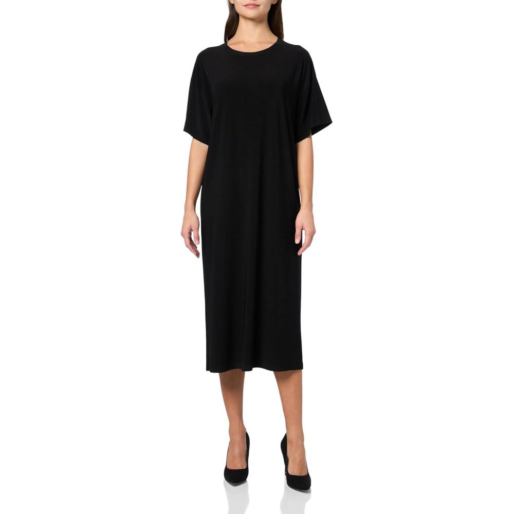 image:imageNorma Kamali Womens Short Sleeve Boxy Dress to MidcalfBlack