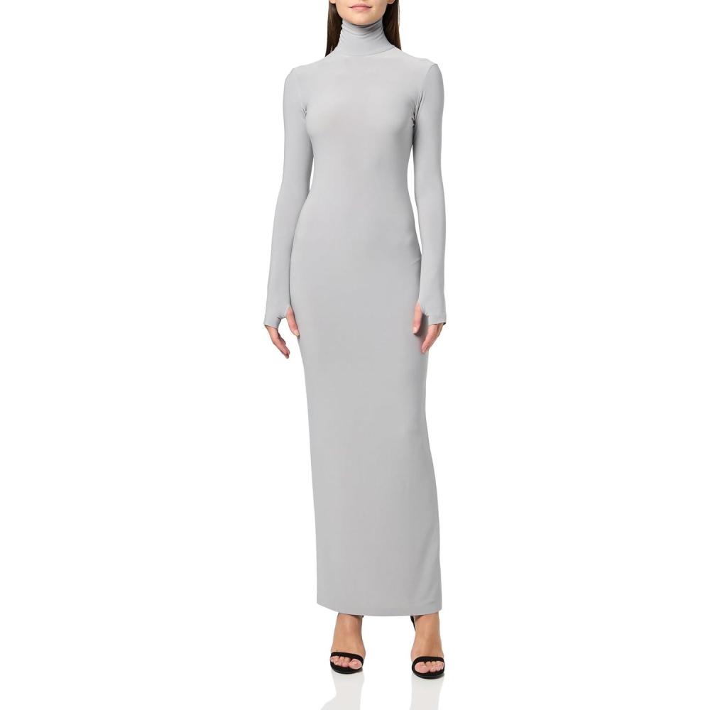 image:imageNorma Kamali Womens Turtle Long DressGrey