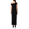 Norma Kamali Womens Drop Shoulder Long Dress W/Side Slit(Black)