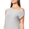 Norma Kamali Womens Drop Shoulder Long Dress W/Side Slit(Grey)