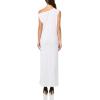 Norma Kamali Womens Drop Shoulder Long Dress W/Side Slit(Snow White)