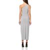 Norma Kamali Womens One Shoulder Long Dress W/Side Slit(Grey)