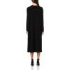 Norma Kamali Womens Oversized Long Sleeve Dress to Midcalf(Black)