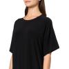 Norma Kamali Womens Short Sleeve Boxy Dress to Midcalf(Black)