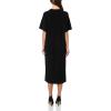 Norma Kamali Womens Short Sleeve Boxy Dress to Midcalf(Black)