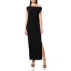 Norma Kamali Womens Drop Shoulder Long Dress W/Side Slit(Black)
