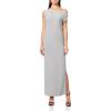 Norma Kamali Womens Drop Shoulder Long Dress W/Side Slit(Grey)