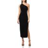 Norma Kamali Womens One Shoulder Long Dress W/Side Slit(Black)