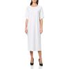 Norma Kamali Womens Short Sleeve Boxy Dress to Midcalf(Snow White)