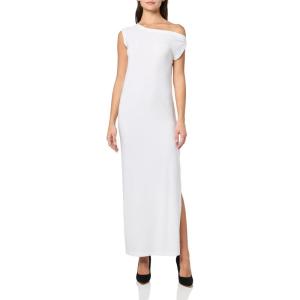 Norma Kamali Womens Drop Shoulder Long Dress W/Side Slit